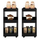 Kit 2 Armários Multiuso para Cozinha Seul com Rodízios Preto - Mpozenato