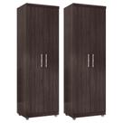 Kit 2 Armários Multiuso Sabrina 2 Portas 5 Prateleiras MDF-MDP 60CM Castanho Abmaza