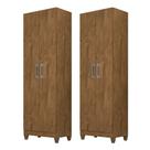 Kit 2 Armários Organizador Multiuso Íris 2 Portas Castanho Wood - Moval Kit 2 Armários Organizador Multiuso Íris 2 Portas Castanho Wood - Moval