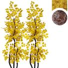 Kit 2 Árvore Artificial Fícus Outono Amarelo Sem Vaso Decoração