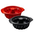 Kit 2 Assadeira Antiaderente Redonda Alça Pudim Molde Forno Doces Forma Silicone Sobremesas Cozinha