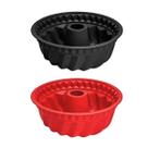 Kit 2 Assadeira Redonda Antiaderente Utensílio Sobremesa Molde Cozinha Forma Silicone Confeitaria