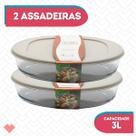 Kit 2 Assadeiras Com Tampa 3L Oval Vidro Temperado Forno Kit 2 Assadeiras Com Tampa 3L Oval Vidro Temperado Forno