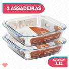 Kit 2 Assadeiras Quadrada S/ Tampa 1,1L AirFryer Salada