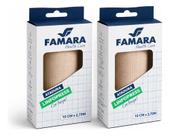 Kit 2 Atadura Faixa Compressiva Linfopress 10cm Famara 2,70m Bege