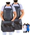 KIT 2 Avental Impermeável bolso churrasqueiro garçom chef cozinha churrasco açougueiro limpeza barbeiro manicure pedicure peixaria pvc frigorífico