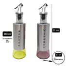 Kit 2 Azeiteiros Dosador De Aço Inox E Vidro Vinagre Cozinha Oferta