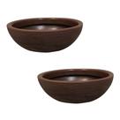 Kit 2 Bacias para Plantas Marrom de Polietileno 32x11 cm