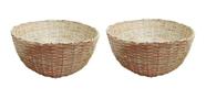 Kit 2 Balaio Bambu 40cm Cesto Palha Artesanal Decoração