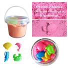 Kit 2 Balde De Areia Magica Cinética + Pçs Brincar Interativa Sensorial Brinquedo Infantil Kit 2 Balde De Areia Magica Cinética + Pçs Brincar Interativa Sensorial Brinquedo Infantil