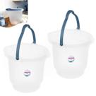 Kit 2 Balde Plástico 12 Litros Para Limpeza De Casa Lavandeira Com Alças Transparente - Sanremo