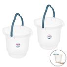 Kit 2 Balde Plástico 8,5 Litros Para Limpeza Casa Lavandeira Com Alças - Sanremo
