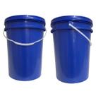 Kit 2 Baldes 22 Litros Azul Atóxico Alimentício c/ Tampa Lacre Hermética e Alça Plástica