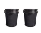 Kit 2 Baldes Baldinhos 5 Litros Preto Tampo Hermético Alça Plástica