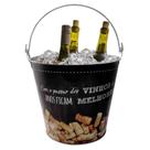 Kit 2 Baldes De Gelo Para Vinhos Em Metal Galvanizado 7,6 Litros