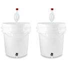 Kit 2 Baldes Fermentadores Completo Com Torneira Plástica e Airlock 5 Litros