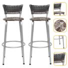 Kit 2 Banco Banqueta 70cm Estrutura Prata Encosto Junco Degradê Alta Para Balcão Area Gourmet Piscina Bistrô Itagold