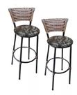 Kit 2 Banco Banqueta Alta Bar Gourmet Preta C/ Encosto Junco Kit 2 Banco Banqueta Alta Bar Gourmet Preta C/ Encosto Junco