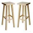 Kit 2 Banco Banqueta Alta Hardman Madeira Natural Assento Quadrado