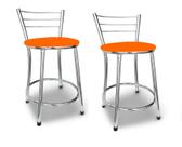 Kit 2 Banco Banquetas Baixa Cromada C/ Encosto