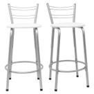 Kit 2 Banco Para Balcão Ilha Bistrô Banqueta 60cm Flórida Prata Bar Cozinha Área Gourmet Churrasqueira Edicula