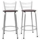 Kit 2 Banco Para Balcão Ilha Bistrô Banqueta 60cm Flórida Prata Bar Cozinha Área Gourmet Churrasqueira Edicula