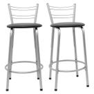 Kit 2 Banco Para Balcão Ilha Bistrô Banqueta 60cm Flórida Prata Bar Cozinha Área Gourmet Churrasqueira Edicula