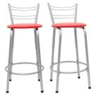 Kit 2 Banco Para Balcão Ilha Bistrô Banqueta 60cm Flórida Prata Bar Cozinha Área Gourmet Churrasqueira Edicula