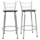 Kit 2 Banco Para Balcão Ilha Bistrô Banqueta 60cm Flórida Prata Bar Cozinha Área Gourmet Churrasqueira Edicula