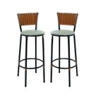 Kit 2 Bancos Banquetas Para Bistrô Sofisticadas Com Encosto E Assento Napa Com Estofado