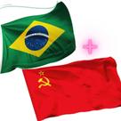 Kit 2 Bandeiras - Brasil + União Soviética 150x90cm Kit 2 Bandeiras - Brasil + União Soviética 150x90cm