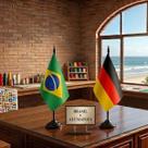Kit 2 Bandeirinhas De Mesa Brasil e Alemanha