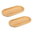 Kit 2 Bandeja Bambu Oval 34cm Ecokitchen Mimo Style Travessa Tábua Gamela Petisqueira