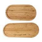 Kit 2 bandeja de bambu oval mo 24 e 34cm