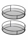 Kit 2 Bandeja Metal Espelho Redonda Lavabo Banheiro Preto