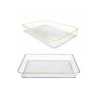 Kit 2 Bandeja Organizadora Acrílico Decorativa Mesa Café Cozinha Escritório Fruteira Transparente