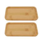 Kit 2 Bandeja Travessa Bambu 20x10cm Petiscos Café Lavabo Multiuso Churrasco