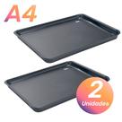 Kit 2 Bandejas A4 Multiuso Organizadora Mesa/café/escritório