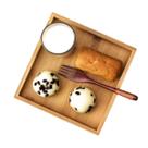 Kit 2 Bandejas de Bambu Quadrada Decoração 20cm pra Café Chá