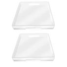 Kit 2 Bandejas Organizadoras Acrilico Transparente 18x18cm