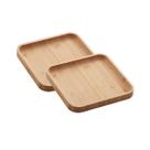 Kit 2 Bandejas Prato De Bambu Multiuso De Servir 17x17 Kit 2 Bandejas Prato De Bambu Multiuso De Servir 17x17