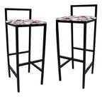 Kit 2 Banqueta Alta Quadrada Industrial Cozinha Balcão Bar