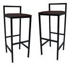 Kit 2 Banqueta Alta Quadrada Industrial Cozinha Balcão Bar