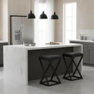Kit 2 Banqueta Baixa Cozinha 50 Cm Balcão Bar Gourmet material sintético Preto Kit 2 Banqueta Baixa Cozinha 50 Cm Balcão Bar Gourmet material sintético Preto