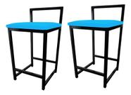 Kit 2 Banqueta Baixa Quadrada Industrial Cozinha Balcão Bar Kit 2 Banqueta Baixa Quadrada Industrial Cozinha Balcão Bar