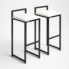 Kit 2 Banqueta Cozinha Balcão Alta material sintético Bistro Bar Moderno Cor:branco