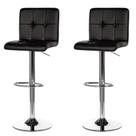 Kit 2 Banqueta Giratória ANM2800B Gomos Confort Anima Office Estofada em PU Preta Base Cromada