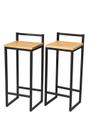 kit 2 Banqueta Industrial Com encosto Alta Bistrô Estilo Rustica para balcão area de lazer