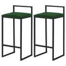 Kit 2 Banqueta Lavinia preta Veludo Verde- Straso Móveis Kit 2 Banqueta Lavinia preta Veludo Verde- Straso Móveis