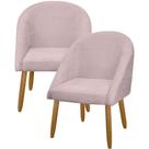 Kit 2 Banqueta Poltrona Lua Bouclê Ideal Para Sala Penteadeira Ou Salão